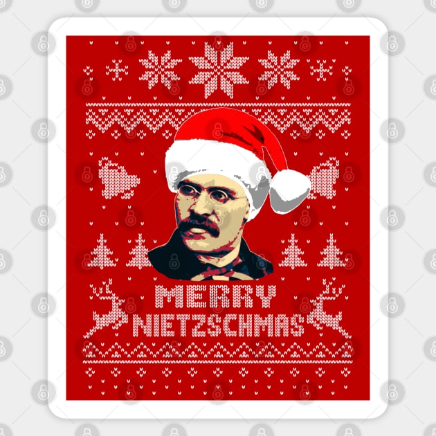 Friedrich Nietzsche Merry Nietzchmas Sticker by Nerd_art
